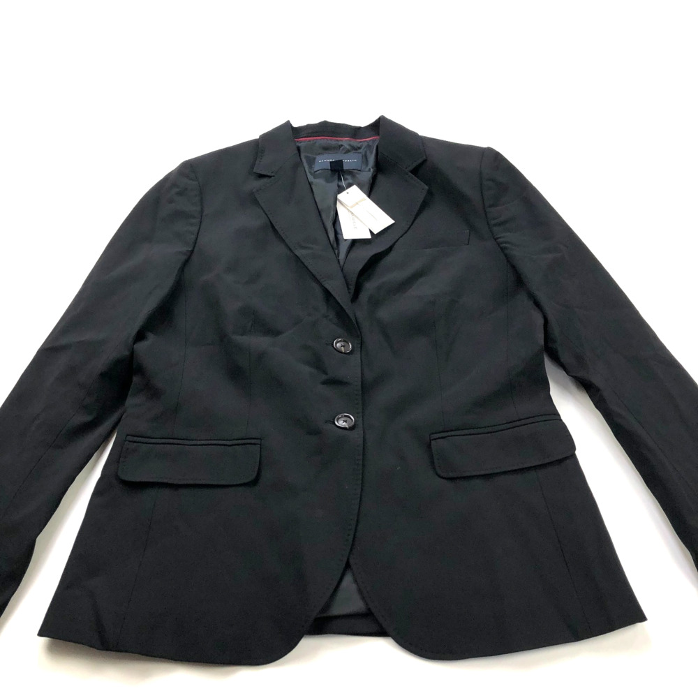 Banana Republic 14 NEW $198 Wool Blend Womens Two Button Blazer Jacket Black